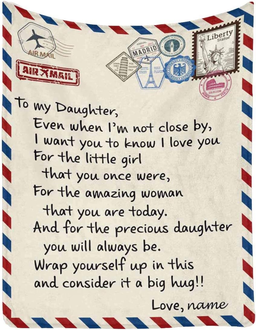 You Are An Amazing Woman Letter Buy Personalized Blanket Letter Airmail Stamp Envelope To Daughter From Dad Or Mom Little Girl Amazing Woman Precious Daughter Soft Warm Bed Blanket 30 X 40 Inches Online In Indonesia B08jz29177