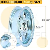 Vista 3 de Paquete de 2 poleas tensoras planas 033-8000-00 reemplazan 033-7201-25, 033-7201-00, 033-2000-00, 15422 para Bad Boy ZT Series 48", 50", 54" y 60