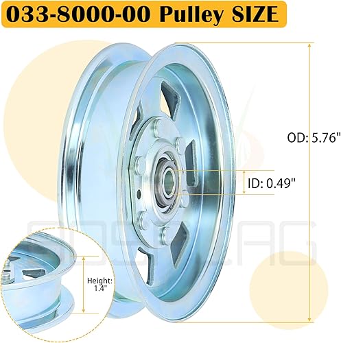 Miniatura 5 de La polea tensora plana 033-8000-00 reemplaza 033-7201-25, 033-7201-00, 033-2000-00, 15422 para cubiertas Bad Boy ZT Series de 48", 50", 54" y 60",