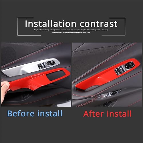 Miniatura 6 de Sekhyna Cubierta del panel de interruptor de elevación de ventana compatible con Chevrolet Corvette C8 Stingray Coupe 2020 2021 2022 2023 ABS 2