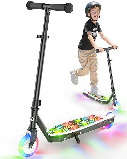 Gyroor Gyroor KS2 Kids Electric Scooter, 5 MPH, LED Light-Up Wheels, Black