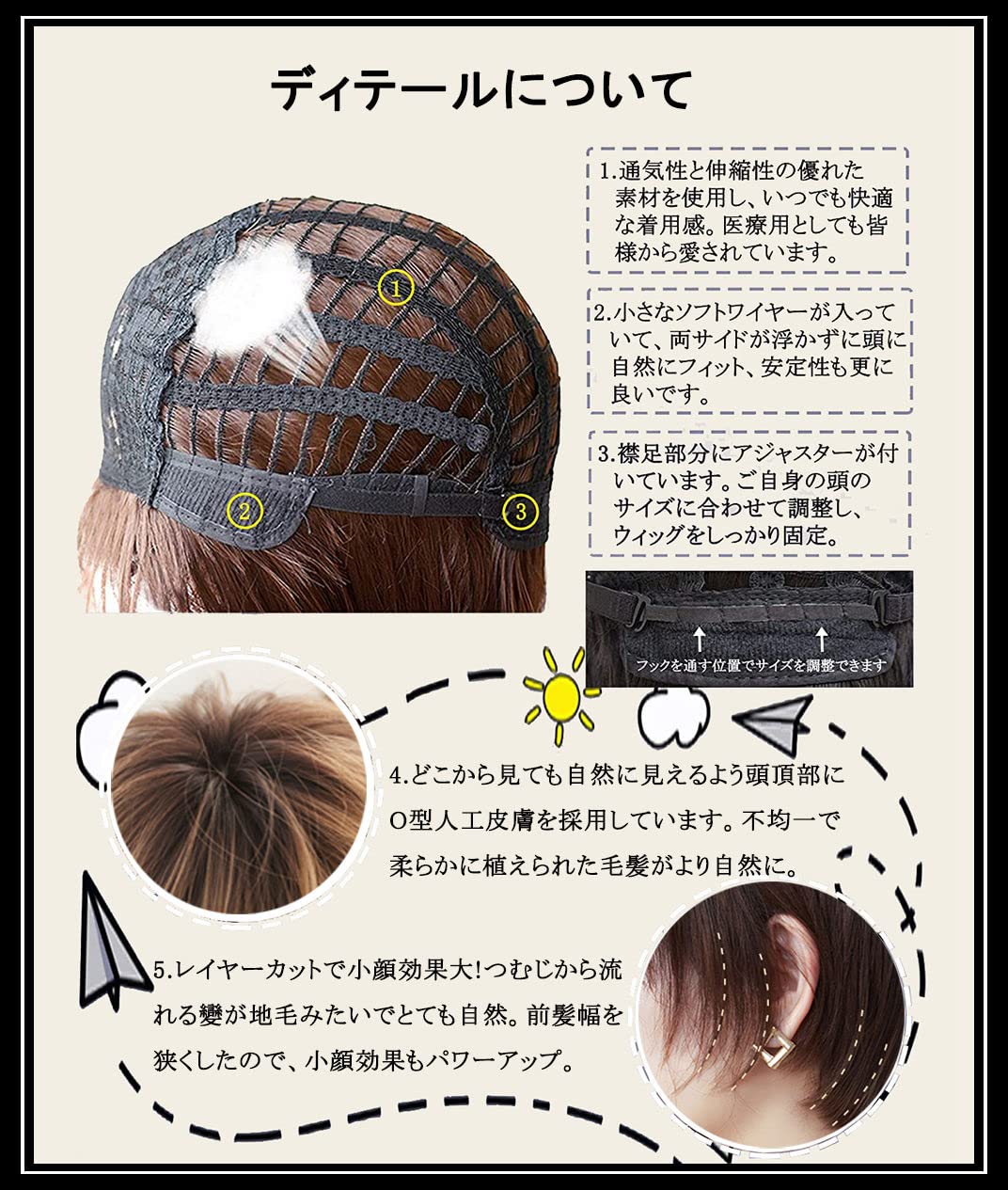 Amazon.co.jp: Koliyn ウィッグ ショートカット ストレート レディース