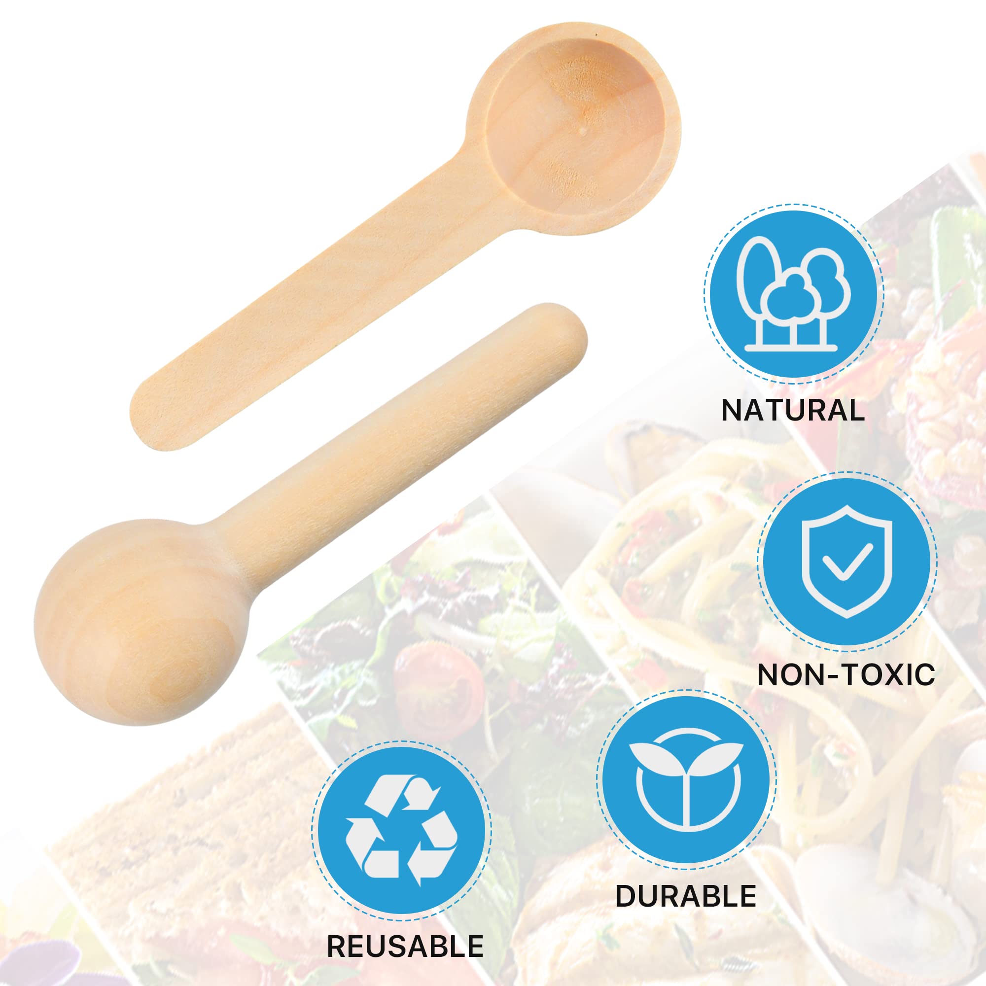 100 Cucchiai Piccoli In Legno Da 7,9 Cm – Mini Cucchiai Per Spezie, Caffè, Miele E Dessert