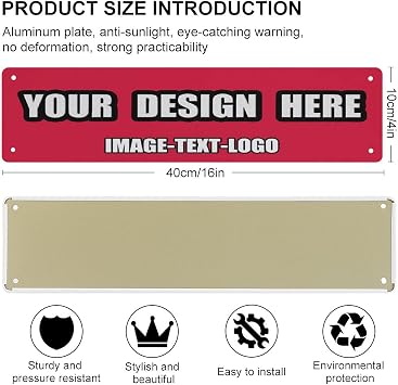 Custom Signage Street Plate Signs Bar Cafe Restaurant Shop Decor Personalize Customize Any Text HERE Sign Chic Indoor/Outdoor Crimson 16x4