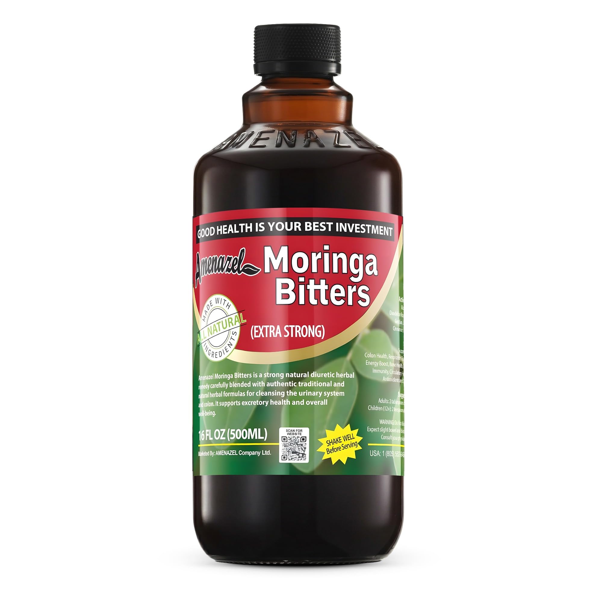 Amenazel Bitters de moringa orgânica, 473 mL