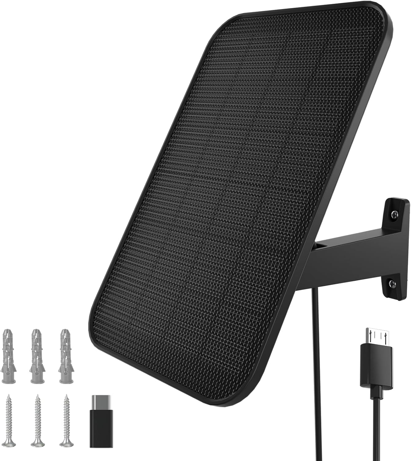 VIRTAVO 3W Solar Panel for Security Camera, USB-C Solar Charger for Battery Camera, Waterproof, Weatherproof, Continuous Power Supply for Outdoor Use