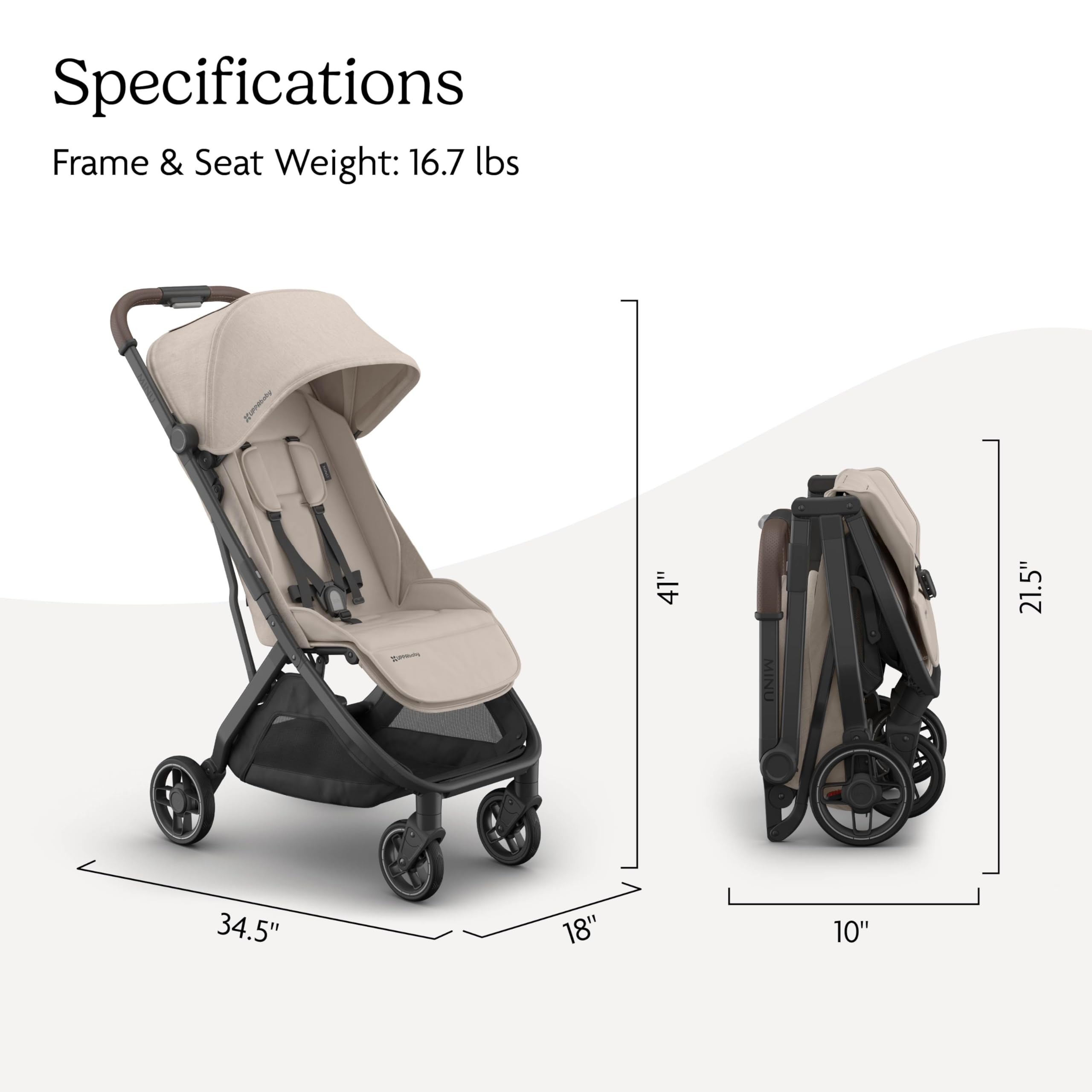 UPPAbaby Minu V3 Travel Stroller - Lightweight & Compact