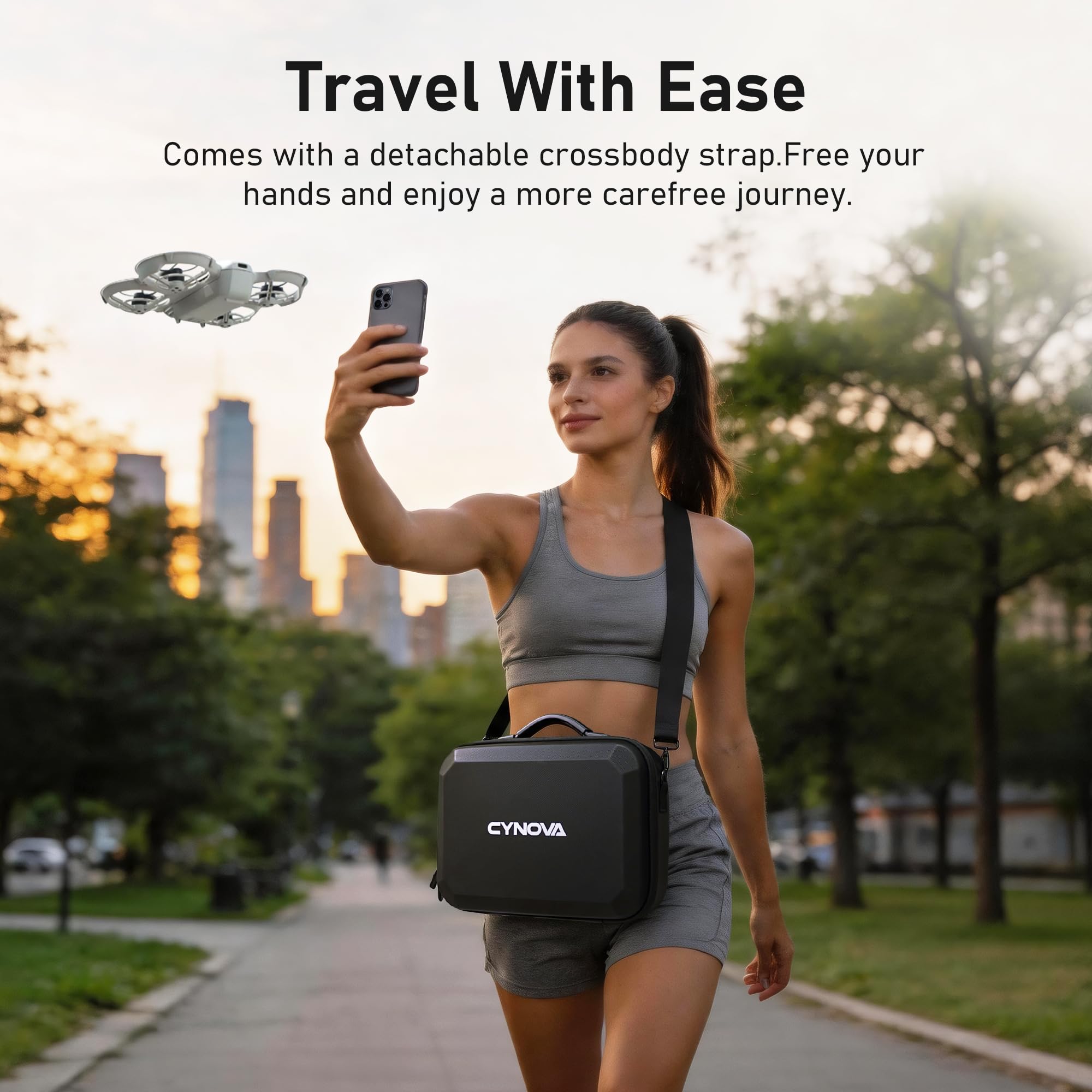 CYNOVA Neo 2 Tragetasche für DJI Neo 2,Neo 2 Tasche kompatibel mit Neo 2 Drohne RC-N3 Fernsteuerung und Akku,PU-Material Stoßfest Staubdicht,Neo 2 Zubehör Drohne Zubehör