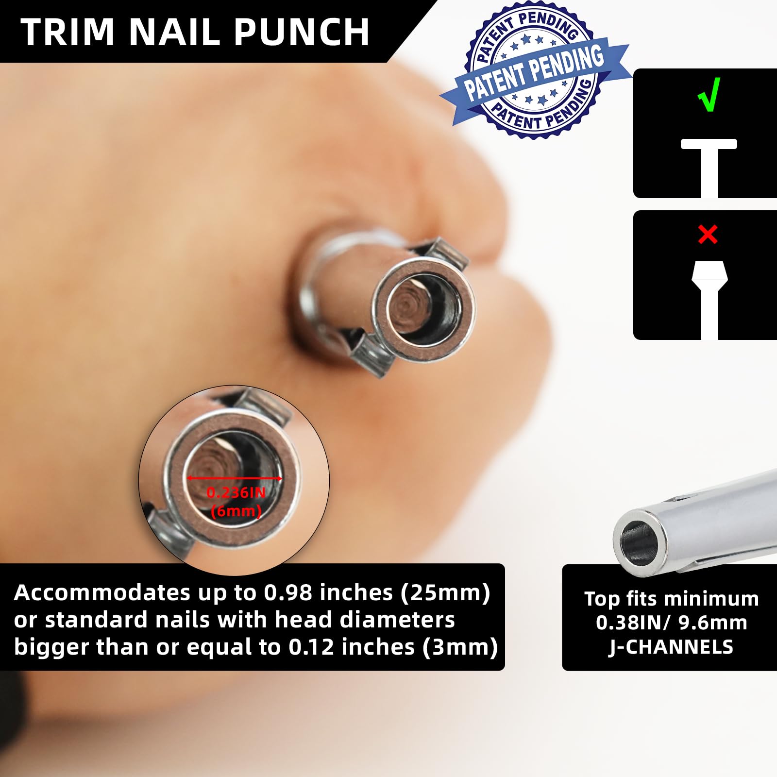 Trim Nail Punch - Secure & Easy Nail Insertion -3 Trim Nail Punch - Secure & Easy Nail Insertion -3