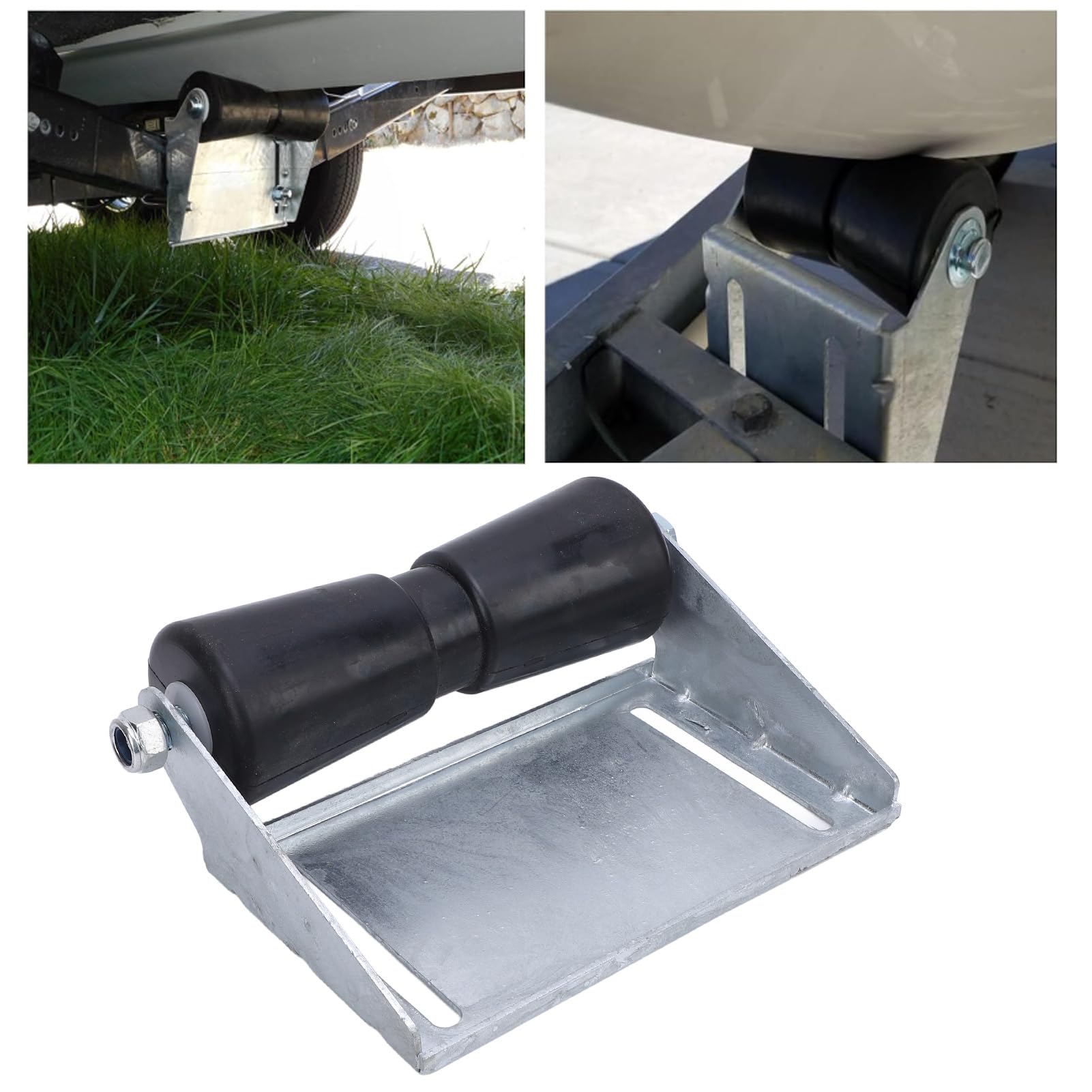 aqxreight Rodillos para Remolque de con Soporte Kit de Ensamblaje de Rodillos de Quilla en Caucho y Acero Galvanizado para Barcos Pesados Canoas Lanchas y Embarcaciones Pequeñas