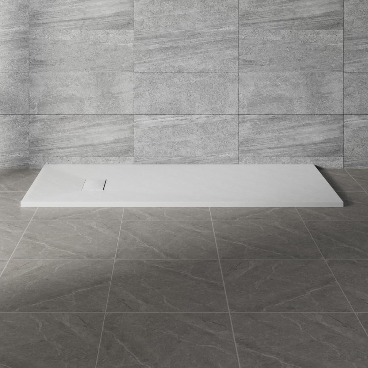 Nrg White 1800X700mm Smc Rectangle Shower Tray Slip-Resistance Bathroom Shower Enclosure Base Tray