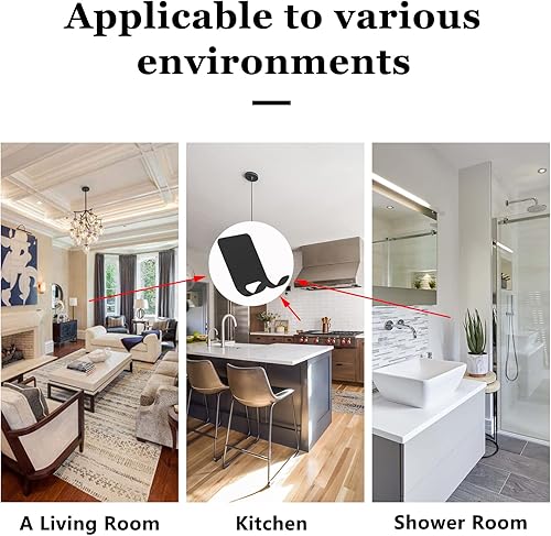 Miniatura 4 de Coufce Soporte adhesivo negro ganchos de afeitadora de acero inoxidable para ducha colgador de afeitadora impermeable en la pared gancho de utilidad