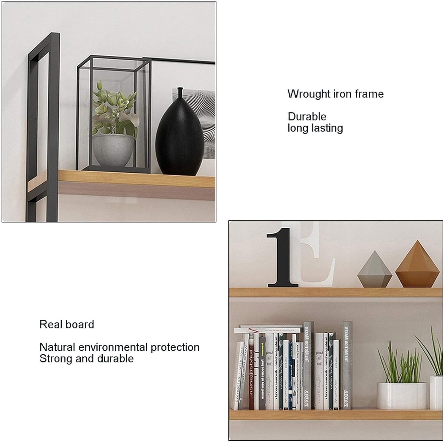 Ceiling Shelf - Ceiling Hanging Wine Rack, Kitchen Wrought Iron Solid Wood Storage Rack, Vintage Hanging Plant Rack, Ceiling Mounted Display Shelf, for Bar/Restaurant/Cafe