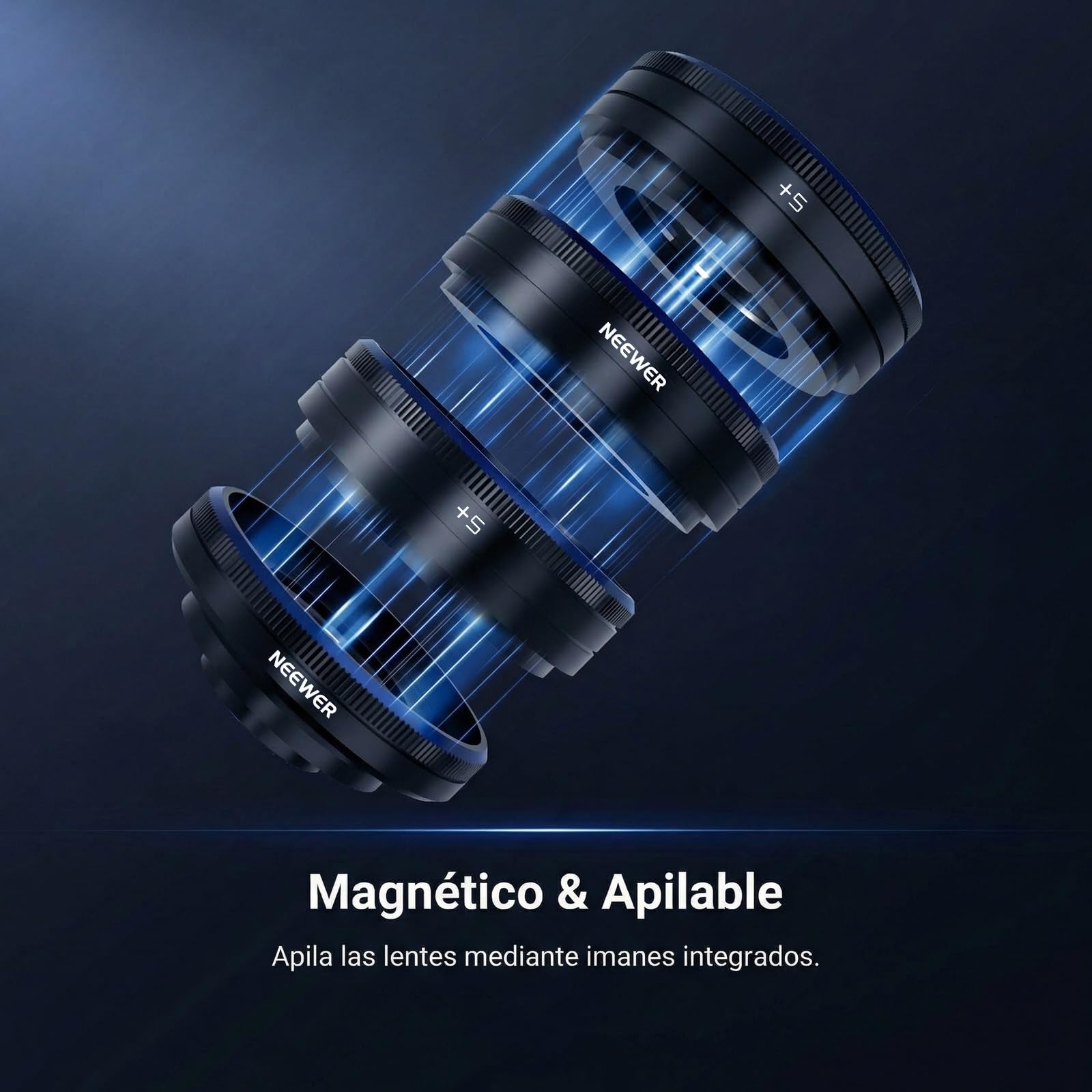 NEEWER Kit de Lentes Macro para teléfono, 4 Piezas apilables magnéticas, con Abrazadera roscada de 17 mm, Accesorios de fotografía compatibles con iPhone, Android, Samsung, LS-87
