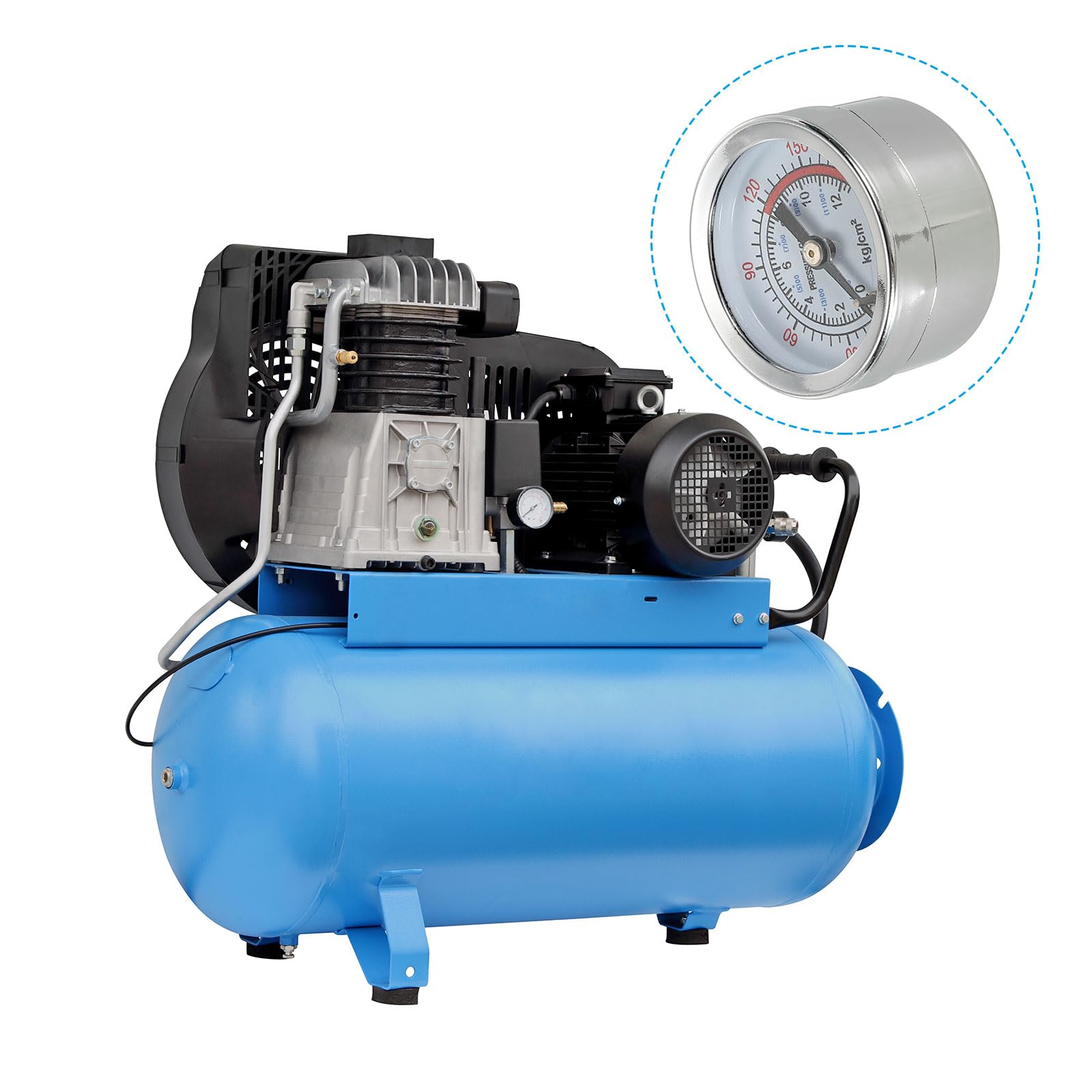 PATIKIL Manometro Pressione Aria 0-180 Psi, Attacco G 1/8" Posteriore, Cassa Metallo, Per Compressori E Sistemi Pneumatici