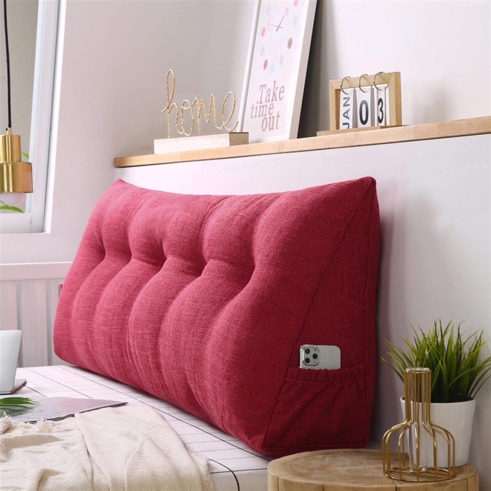 Almohada de cuña de lectura para sofá cama, respaldo de cabecero extraíble, cojín triangular para cabecera, cojín de apoyo de posicionamiento, cojín lumbar de cuña