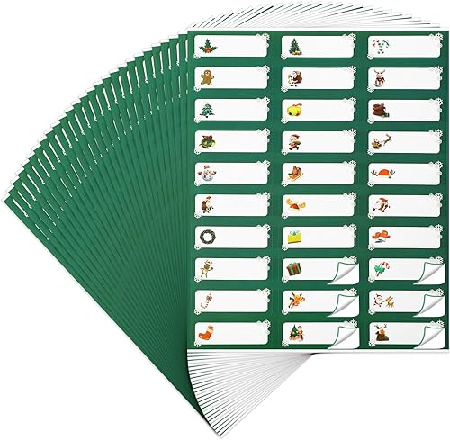 BOARDFEB - 900 etiquetas de dirección de Navidad, etiquetas imprimibles de invierno para envolver etiquetas de regalo navideñas, diseño 30