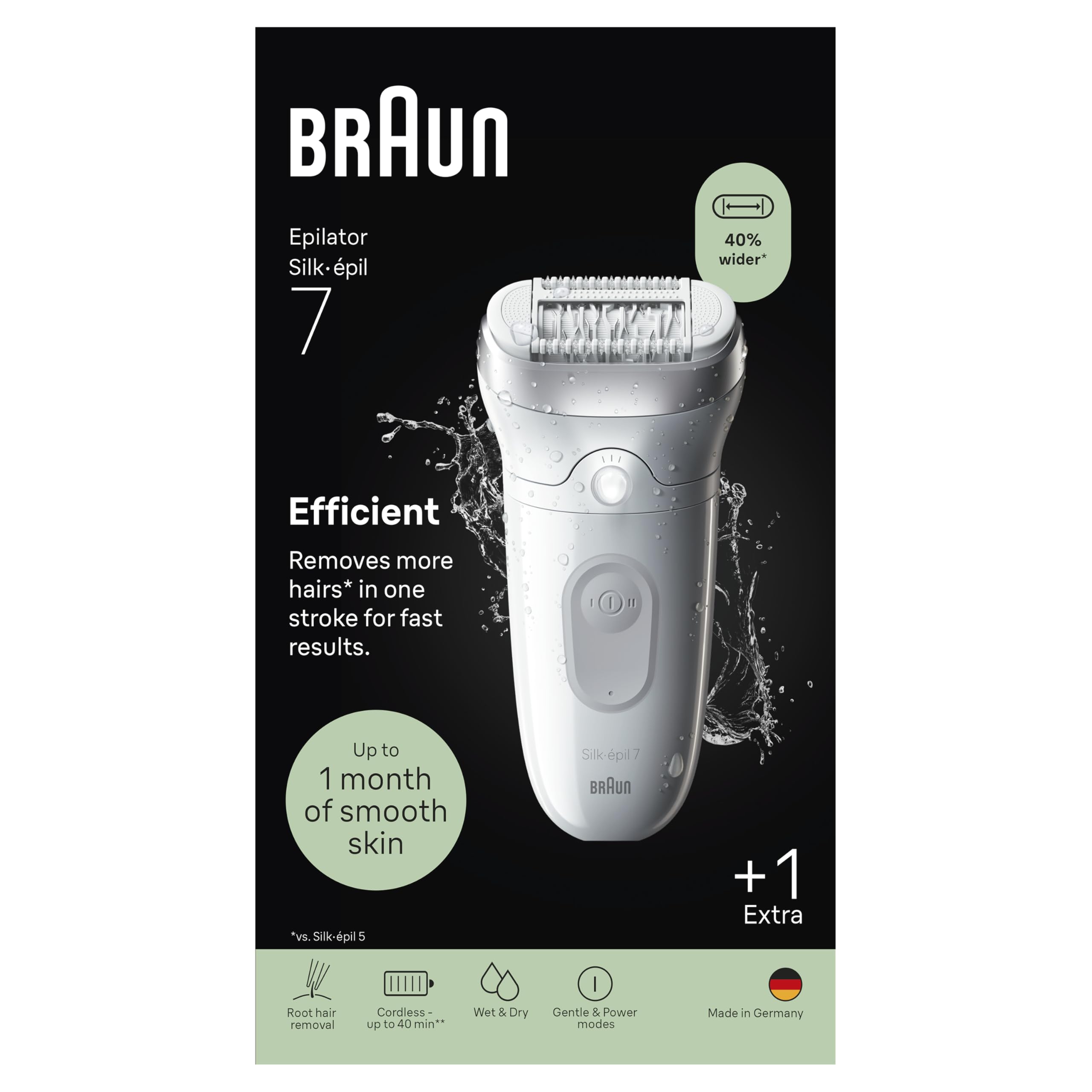 Braun Silk·épil 7 Women's Electric Epilator with Wide Head for Easy Hair Removal, with Cleaning Brush, Dry and Wet Use, Durable Soft Hair Removal, 7-011-picture-40
