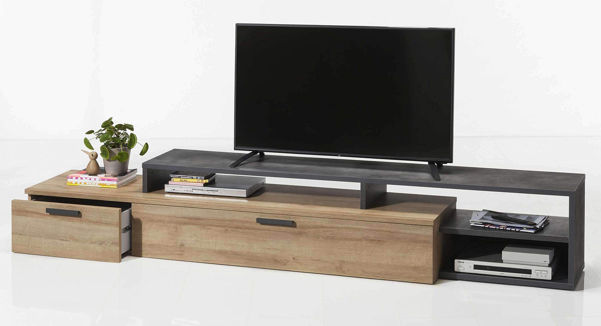 AVANTI TRENDSTORE - Colari - Parete da Soggiorno, composta da 1 Mobile TV, 1 pensile e 3 cubi da Muro, in Legno Laminato, Dimensioni: Lap 270x180x45 cm