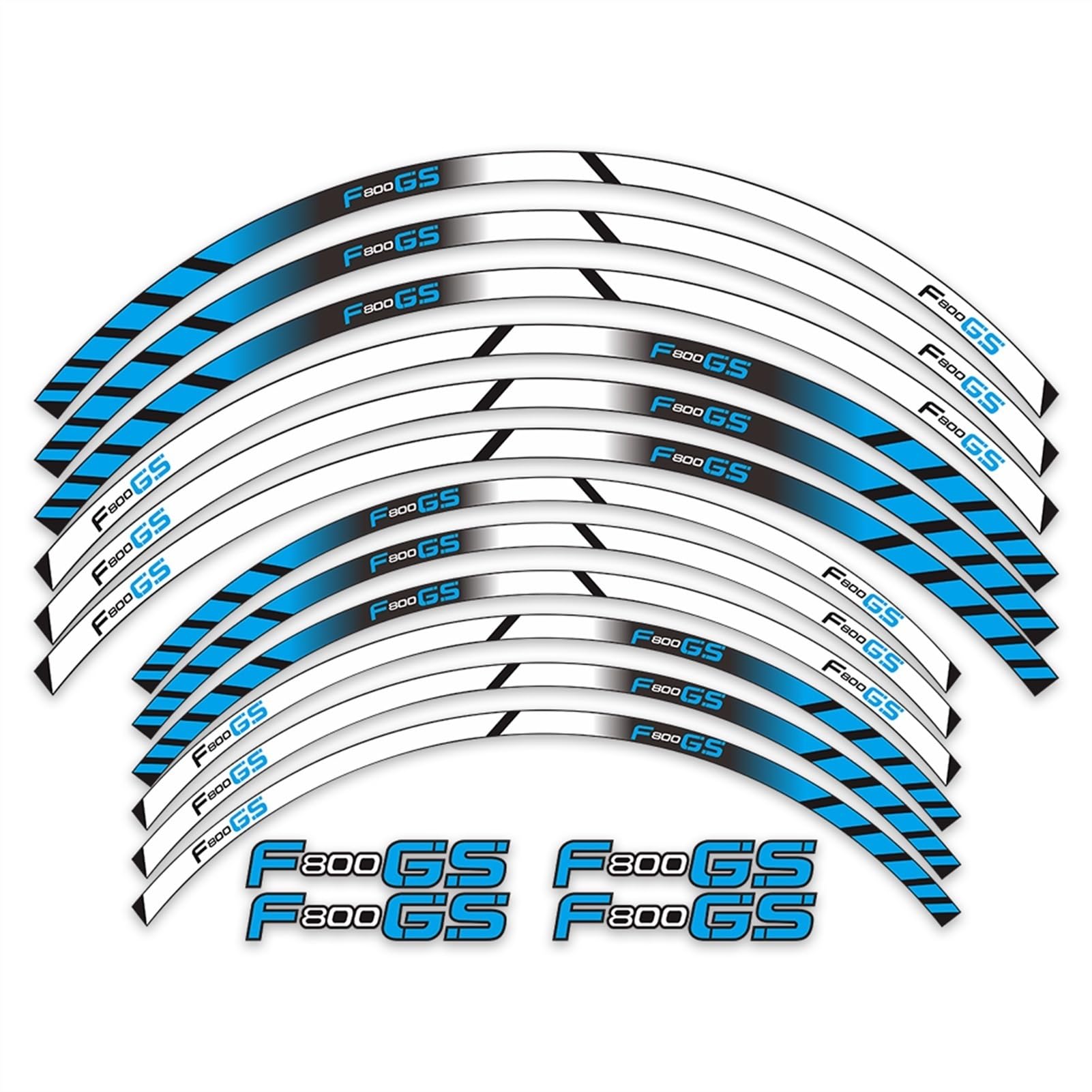 Motorcycle Front Rear Tire Rim Reflective Decals Waterproof Stickers for BMW F800GS F 800GS F800 GS 800 Decorative(Color2)