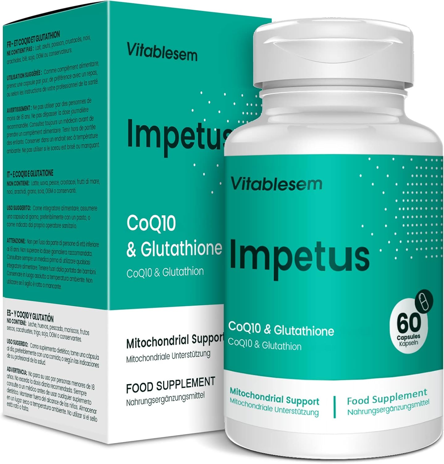 CoQ10 Complex 520mg 60 Vegan Capsules of High Absorption Co Enzyme