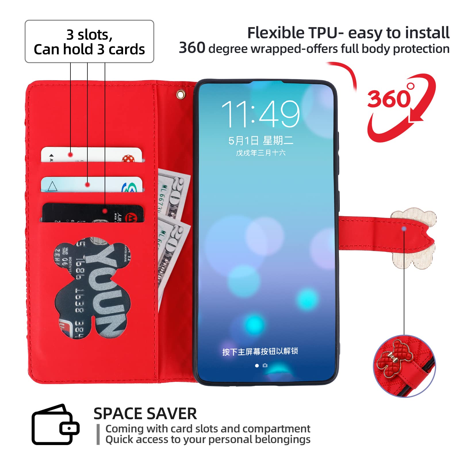 For Huawei P30 Lite Case P30Lite Cover Shockproof Leather Pattern Soft