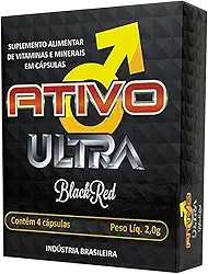Estimulante Masculino Ativo Ultra Black Red em Cápsulas Naturais