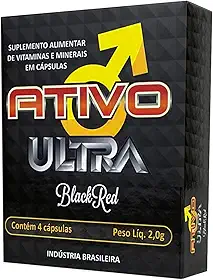 Estimulante Masculino Ativo Ultra Black Red em Cápsulas Naturais