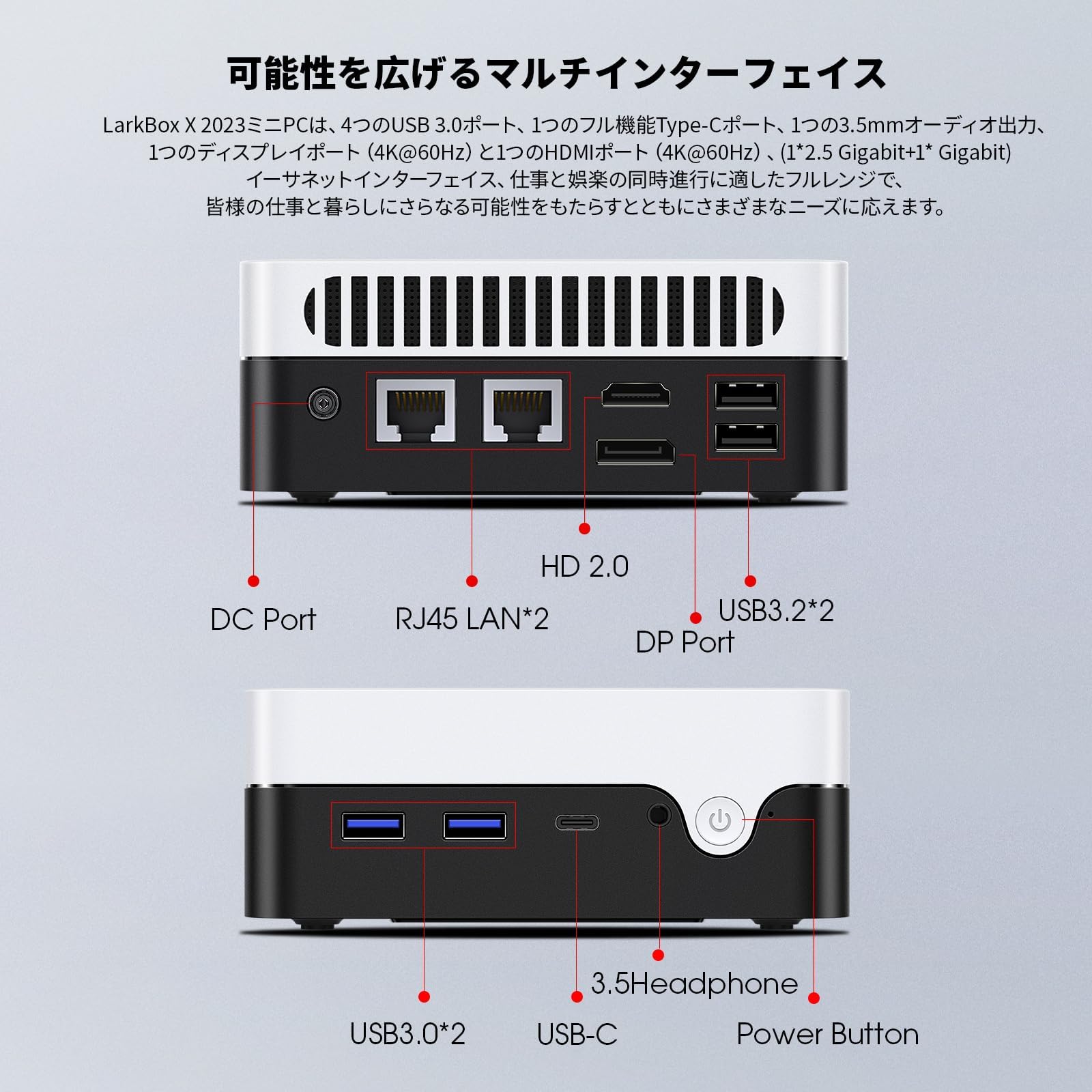 CHUWI LarkBox X ミニPC Intel N100 Mini PC Chuwi Larkbox X N100/12GB/512GB SSD/Win 11