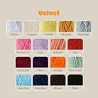 Vista 4 de Sensy - Hilo de terciopelo para ganchillo o manta de bebé, hilo de chenilla, hilo amigurumi, 3.5 onzas, 132 yardas, calibre 5, voluminoso