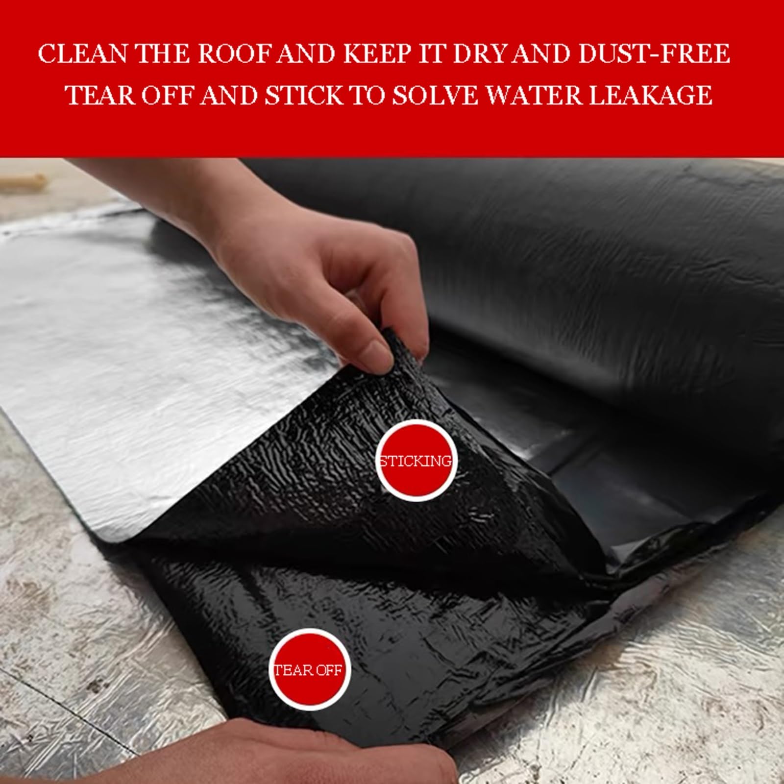 Rollo de contrapiso para techos con sellador autorreparable, protección impermeable para fugas y aplicaciones al aire libre