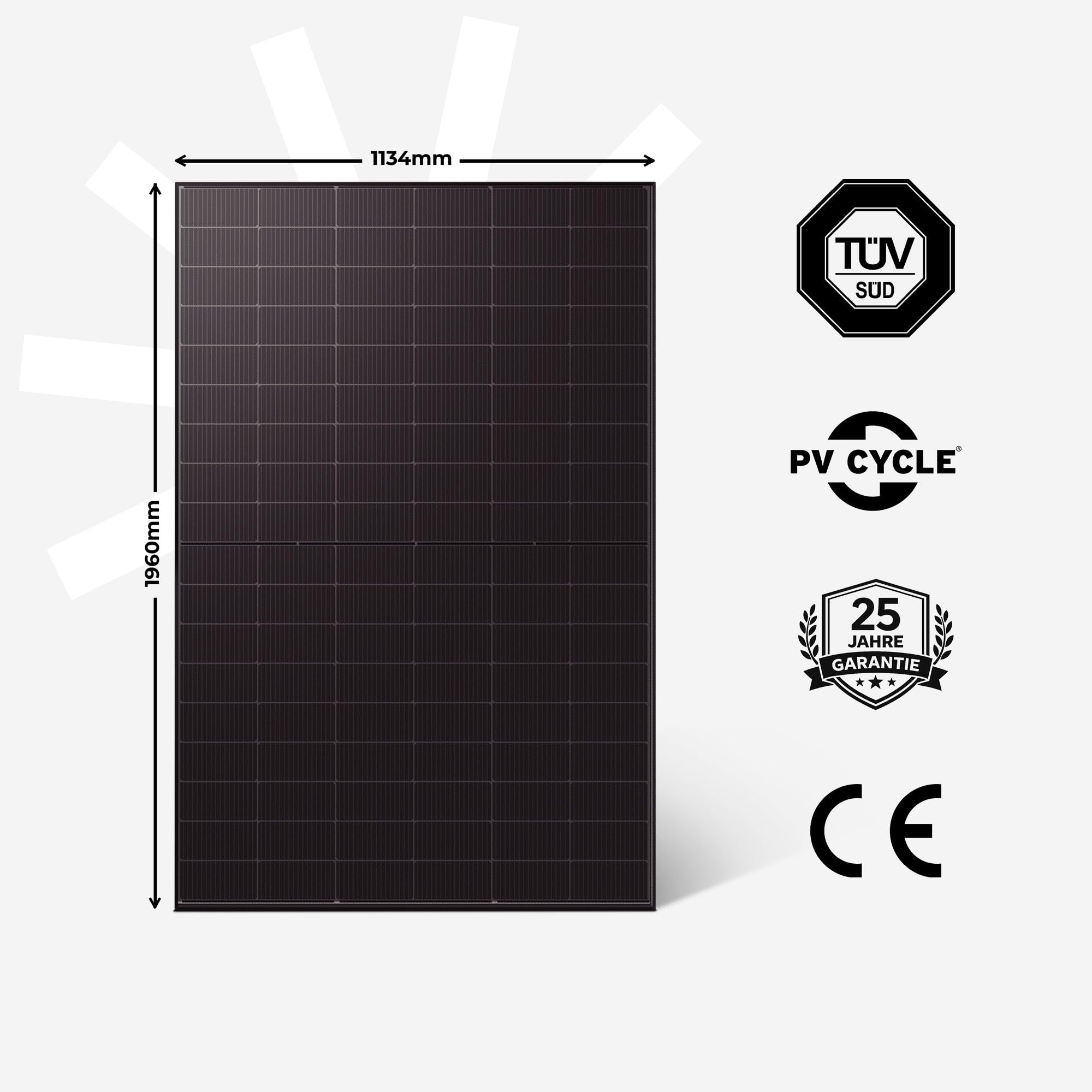 Kleines Kraftwerk 1000W Balkonkraftwerk XL Gitterbalkon-Halterung – 800W Wechselrichter mit WiFi & Bluetooth, 2×500W bifaziale Solarmodule, 5 m Kabel – Solaranlage Balkon
