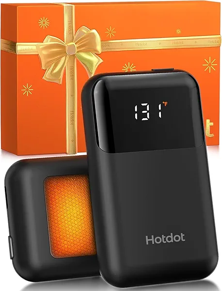 AI Hand Warmers Rechargeable 2 Pack, 4 Heat Levels (104–131°F), Real-Time Temp & Battery Display, Electric Hand Warmers, Fast Heating, Fits in Gloves/Pocket, Gifts for Women & Men