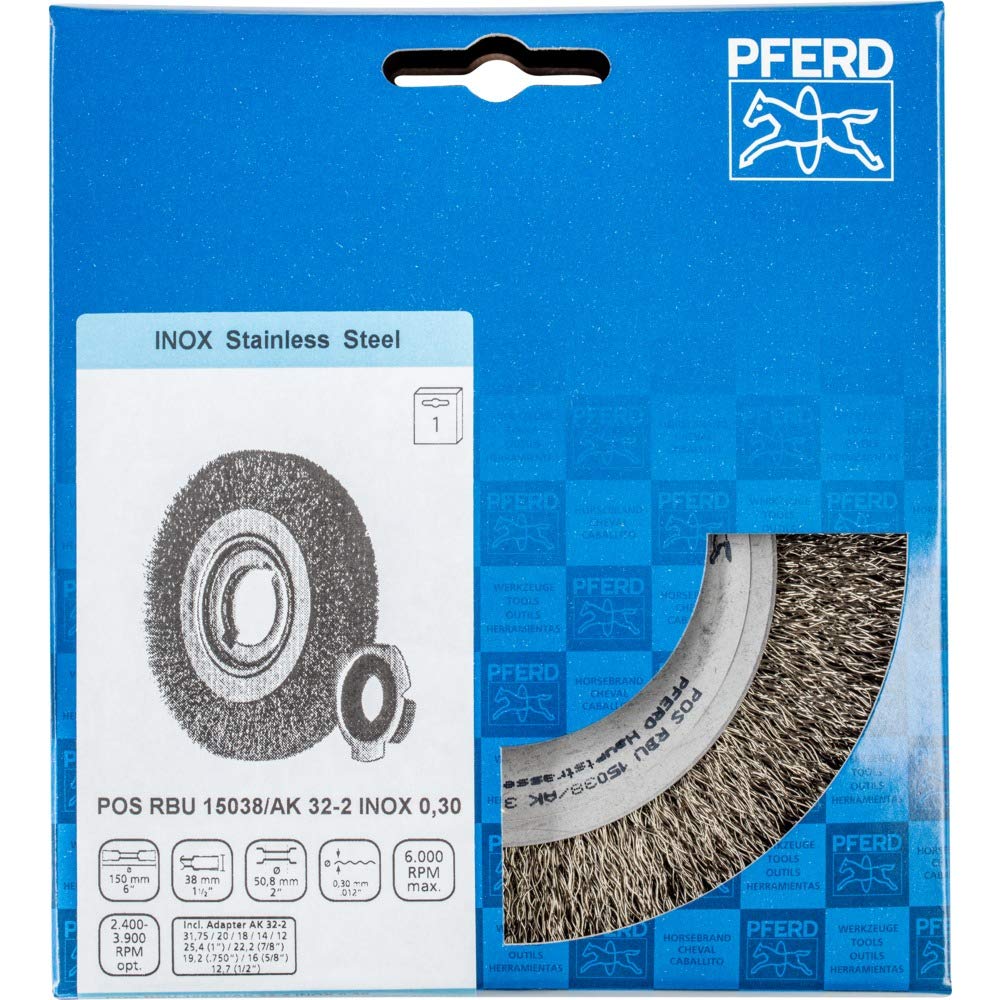 Brosse ronde sans tête en inox PFERD contre la rouille de contamination sur métaux