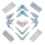 Lonffery 8 Sets Trailer Stake Sides Brackets, Corner Brackets with Screws for Wood, Utility Trailer