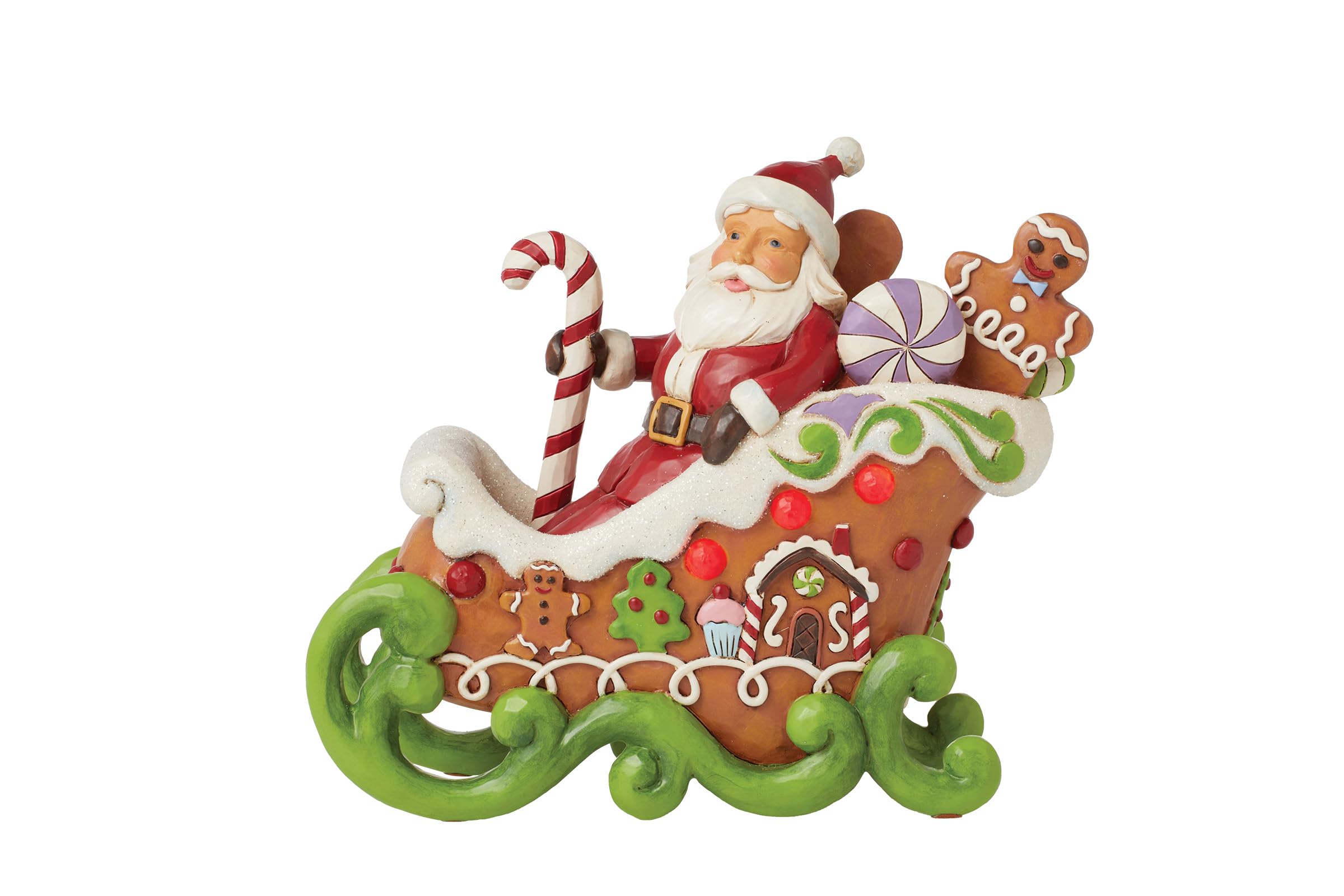 Figurine Noël Père Noël traîneau pain d'épice Jim Shore Enesco en résine 17cm