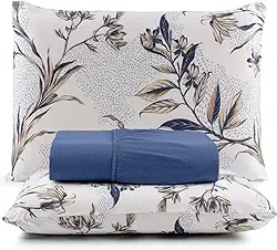 Jogo De Cama 100% Algodão Queen 3 Peças Estampado Liso (Azul Royal)