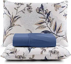 Jogo De Cama 100% Algodão Queen 3 Peças Estampado Liso (Azul Royal)
