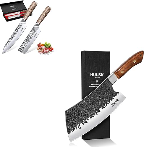 Huusk Paquete de cuchillos de carnicero con juego de cuchillos de cocina japoneses - 2 piezas