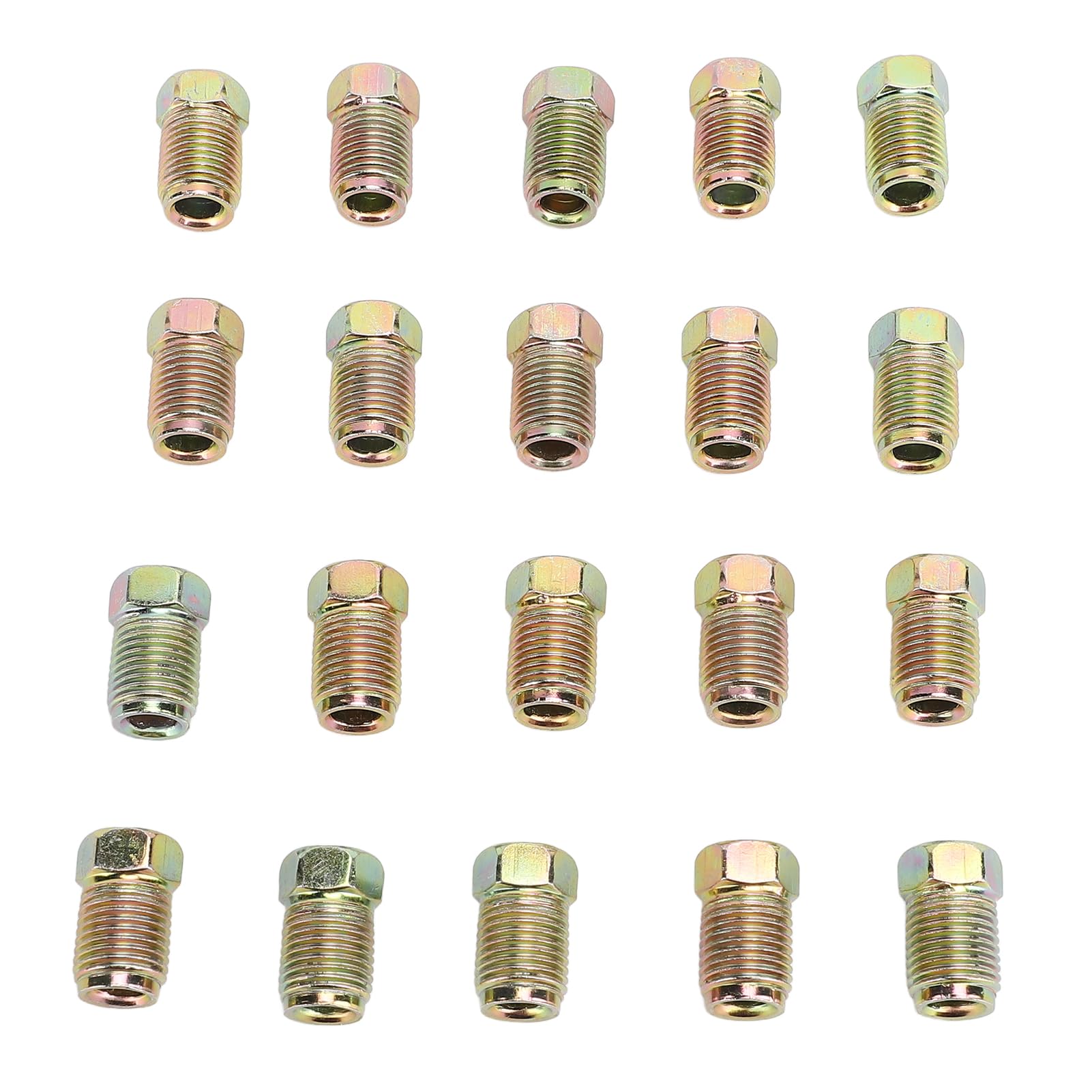 Raccordi per Tubi Freno 20 Pezzi M10 X 1 Mm Raccordi Svasati Metrici Invertiti per Tubi Freno 3/16 Pollici, per la Maggior Parte dei Veicoli, Facile Installazione e