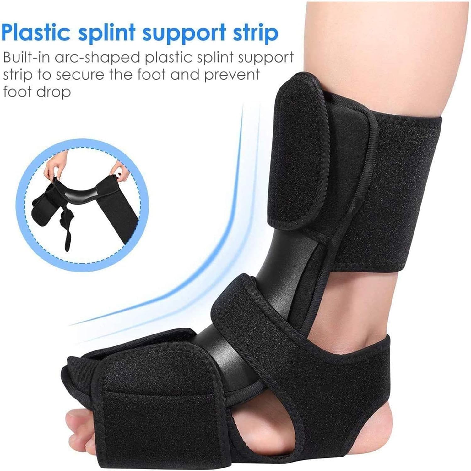 Férula Nocturna para Fascitis Plantar, férula de pie caído AFO, Soporte ortopédico Ajustable para Tobillo y pie, Soporte estabilizador para el Tratamiento de la Fascitis Plantar y tendinitis aquílea