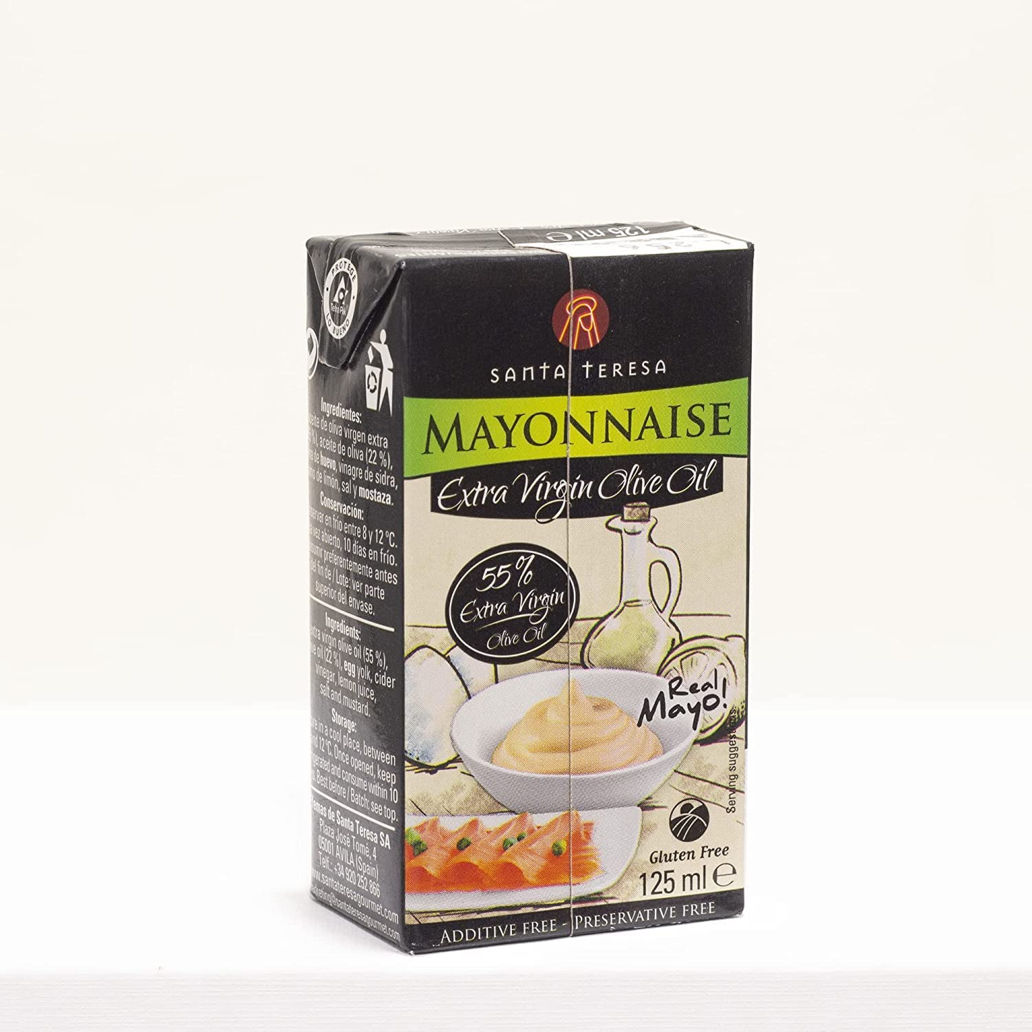 Santa Teresa - Pack 6- Mayonesa Con Aceite Virgen Extra Elaborada Con Ingredientes Naturales Sin Conservantes Ni Aditivos. 6 unds