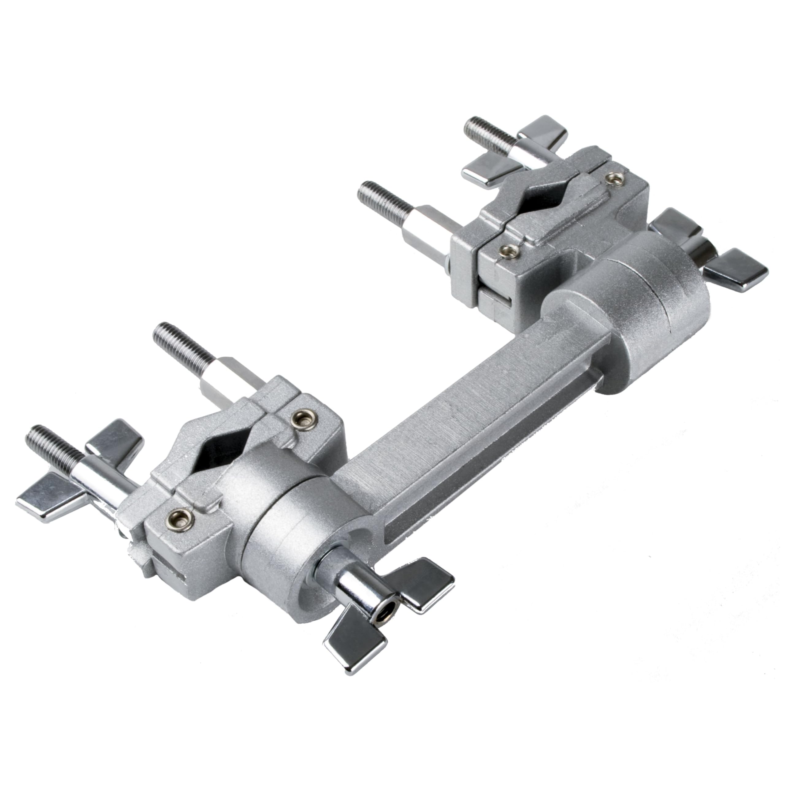 Fame TC-3 Multiclamp, Aluminium Drum Klammer, 2-fach drehbar, für alle gängigen Rohrdurchmesser, Silver Finish, flexible Positionierung