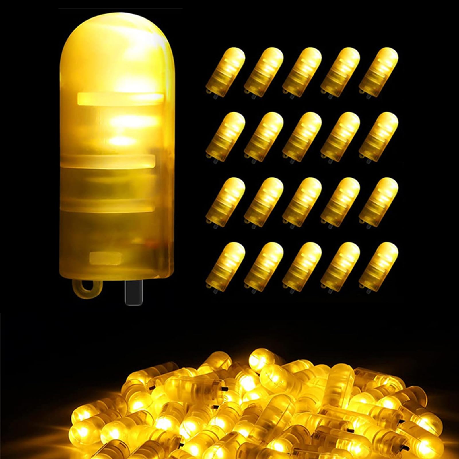 ENLACE Mini żarówki LED do balonów, 20 sztuk żarówek LED zasilanych na baterie, ciepła biel, mini światło LED, żarówka do balonów, latarni papierowych, na wesele, Halloween, Boże Narodzenie, dekoracja