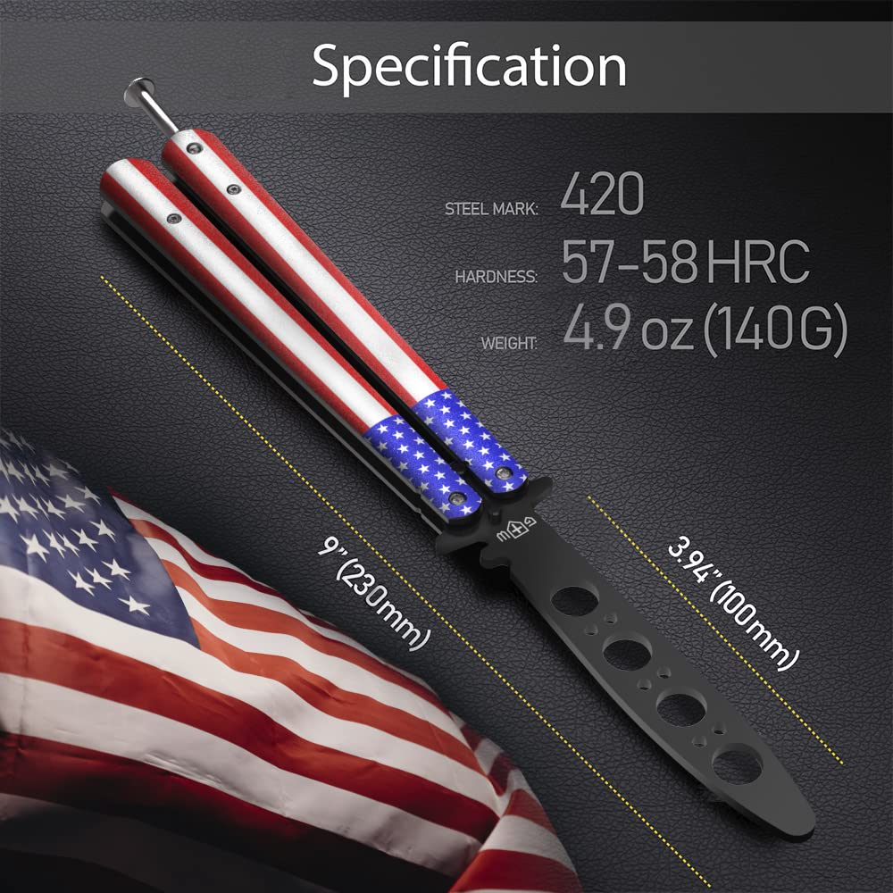 Butterfly Knife Trainer American Patriot Balisong Practice Butterfly