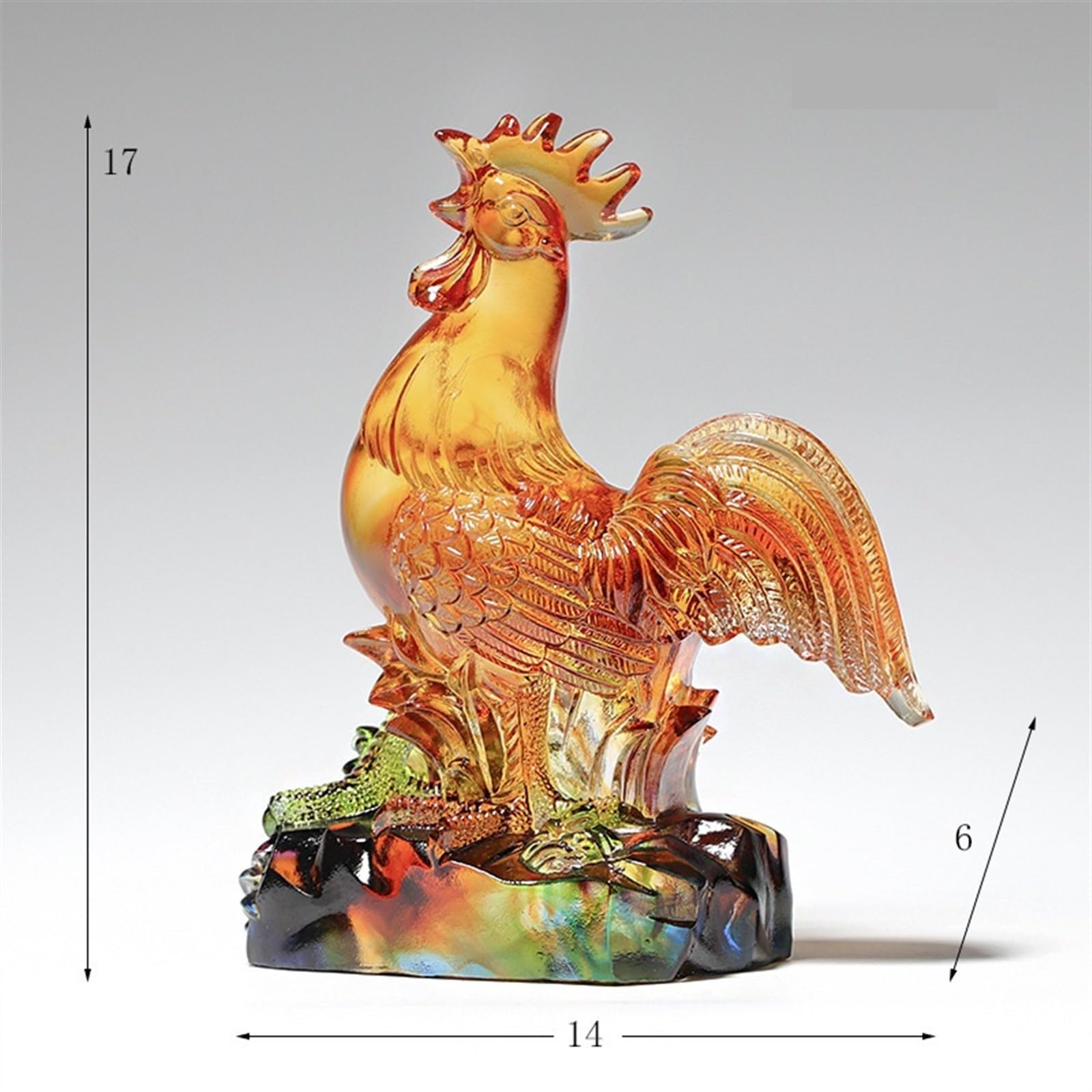 Dekoracja pulpitu Kogut statua dekoracja figurka zwierzątko miniaturowe kolorowe glazury ozdoby stół dekoracja stołu świąteczne prezenty Rzeźby ozdobne