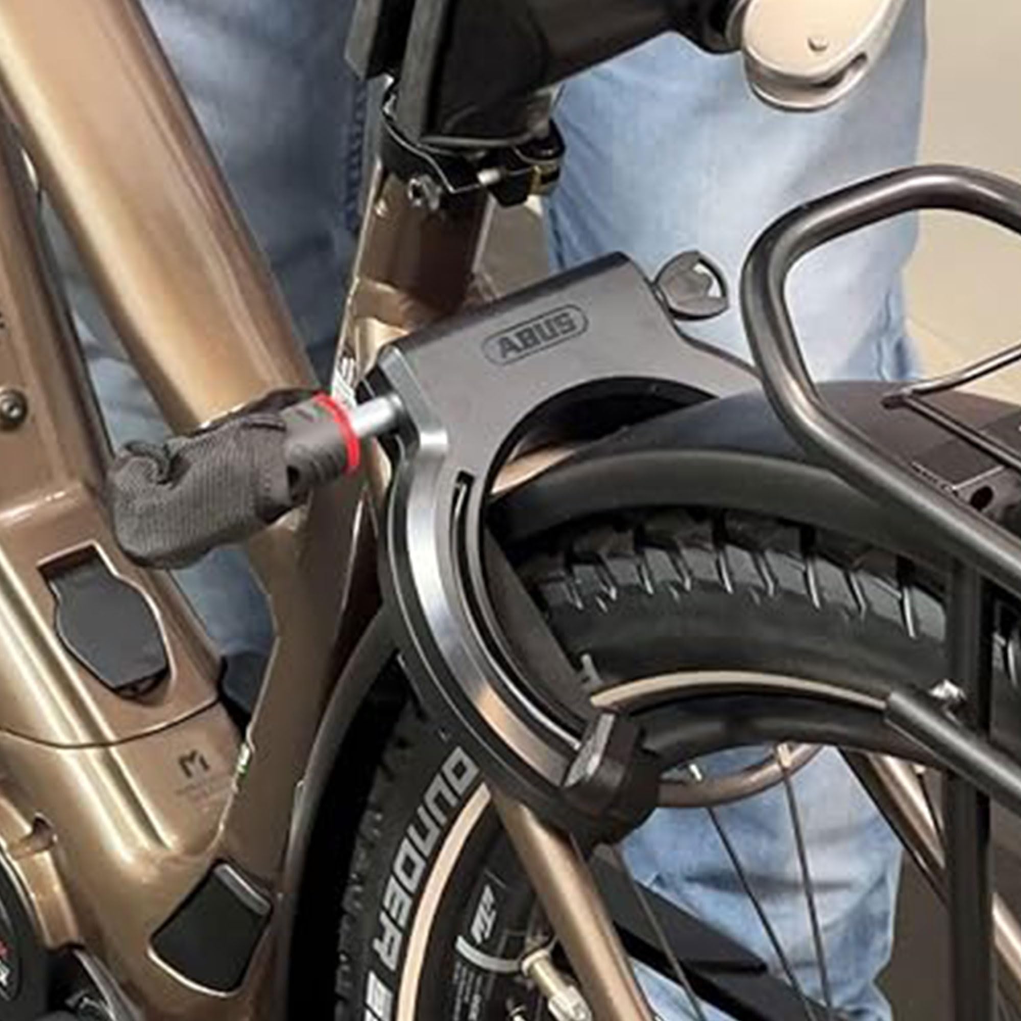 ABUS blocco telaio 6950m xplus™ granit™, per tutti i telai di bicicletta più comuni, regolabile universalmente, immobilizzatore per biciclette, variante nr