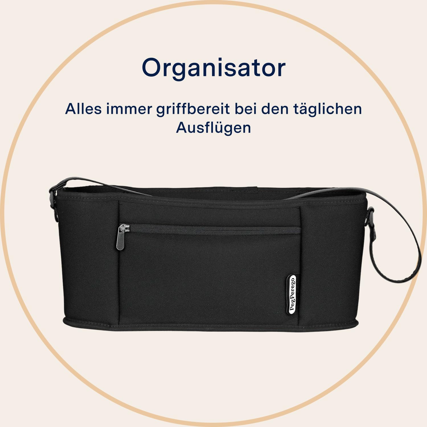PEG Organizer - Kinderwagen-Organizer mit Schultergurt - Kompatibel mit Peg Perego Buggys