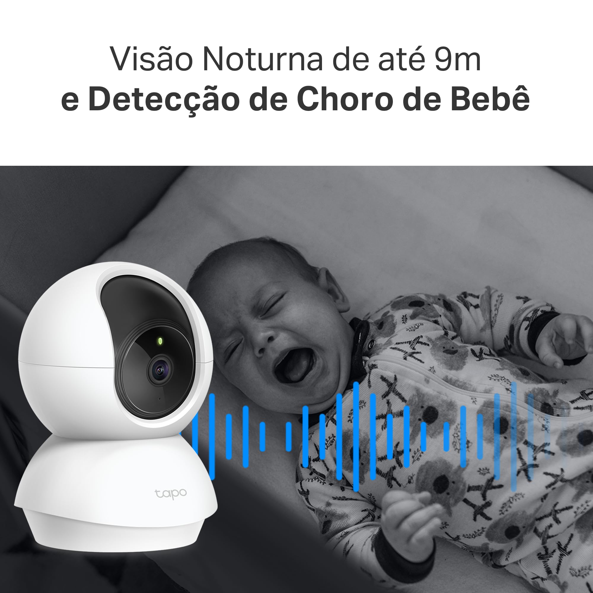 Tapo 1080P Camera Interieur WiFi 360° Connectée Smartphone,C200