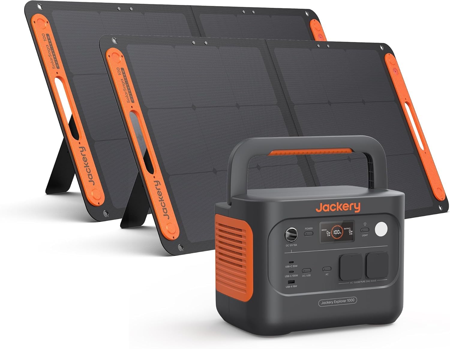 Generador Eléctrico Portátil Jackery Explorer 1000 v2 con 100W Panel Solar, 1070Wh Batería LFP, 1500W AC/100W USB-C Salida, Carga Completa Rápida 1H vía APP para Exteriores, Autocaravanas, Emergencias — view 9